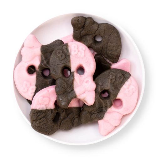 Raspberry Licorice Foam Skulls 100g